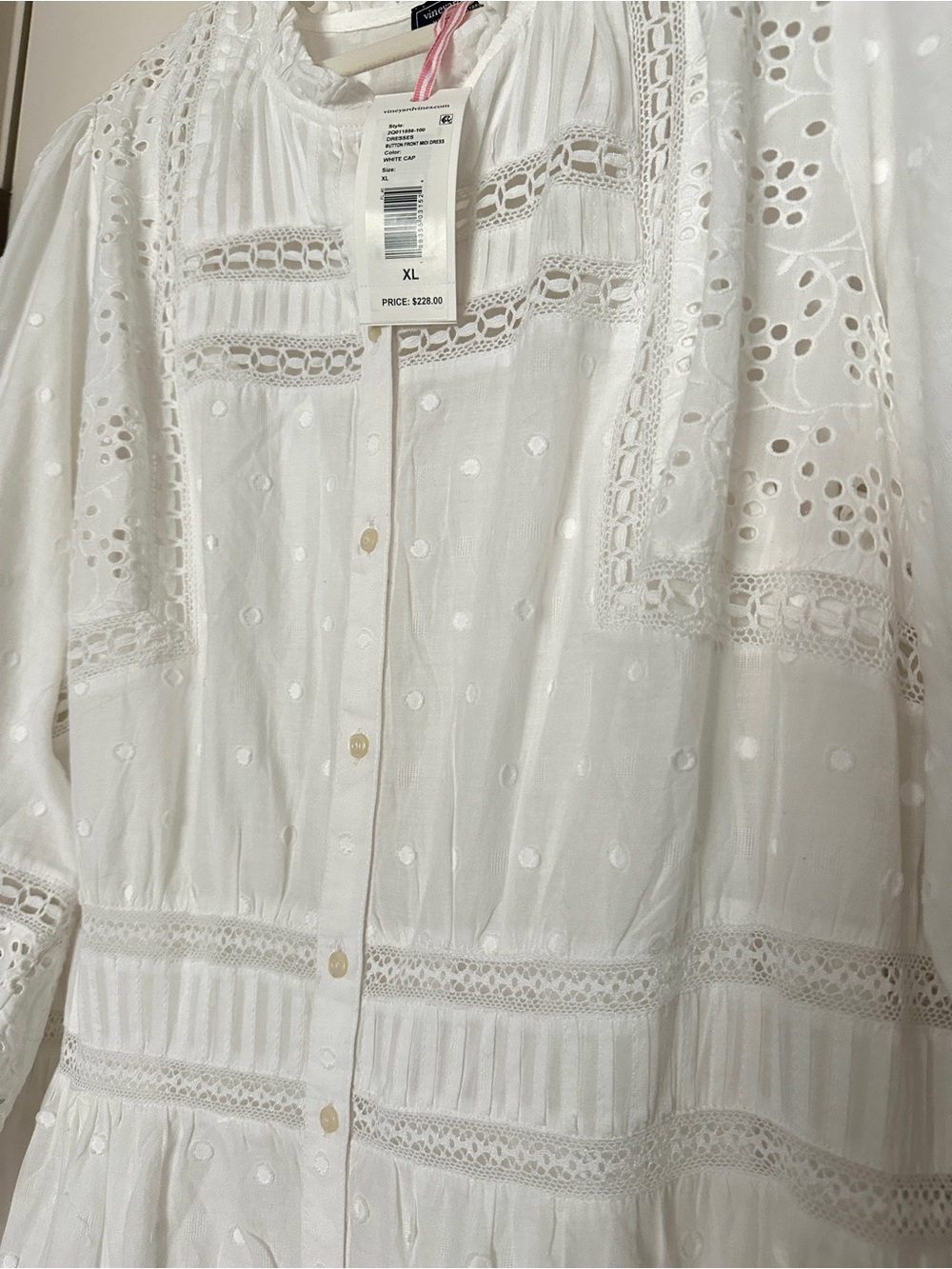 NWT Vineyard Vines White Eyelet Tiered Maxi Dress - Picture 6 of 13
